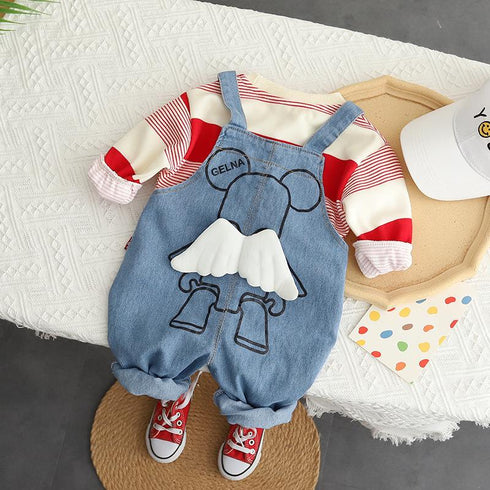 Baby Denim Strap Two-Piece Set